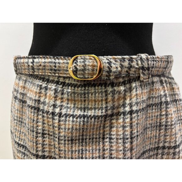 Vintage Prestige of Boston Houndstooth Maxi Skirt with Belt and Pockets Size 10 - Picture 5 of 7